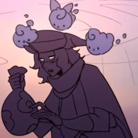 An illustrated purple Wollo character